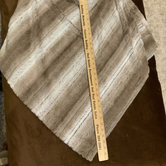 Poncho Cream, White, Brown, OS - Picture 2 of 4